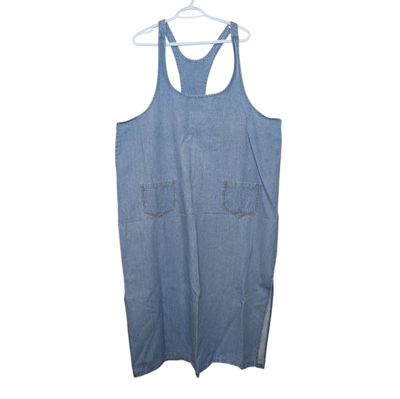 Vintage 90s Only Denim Size 20 Smock Overall Shift Style Dress - Picture 1 of 11